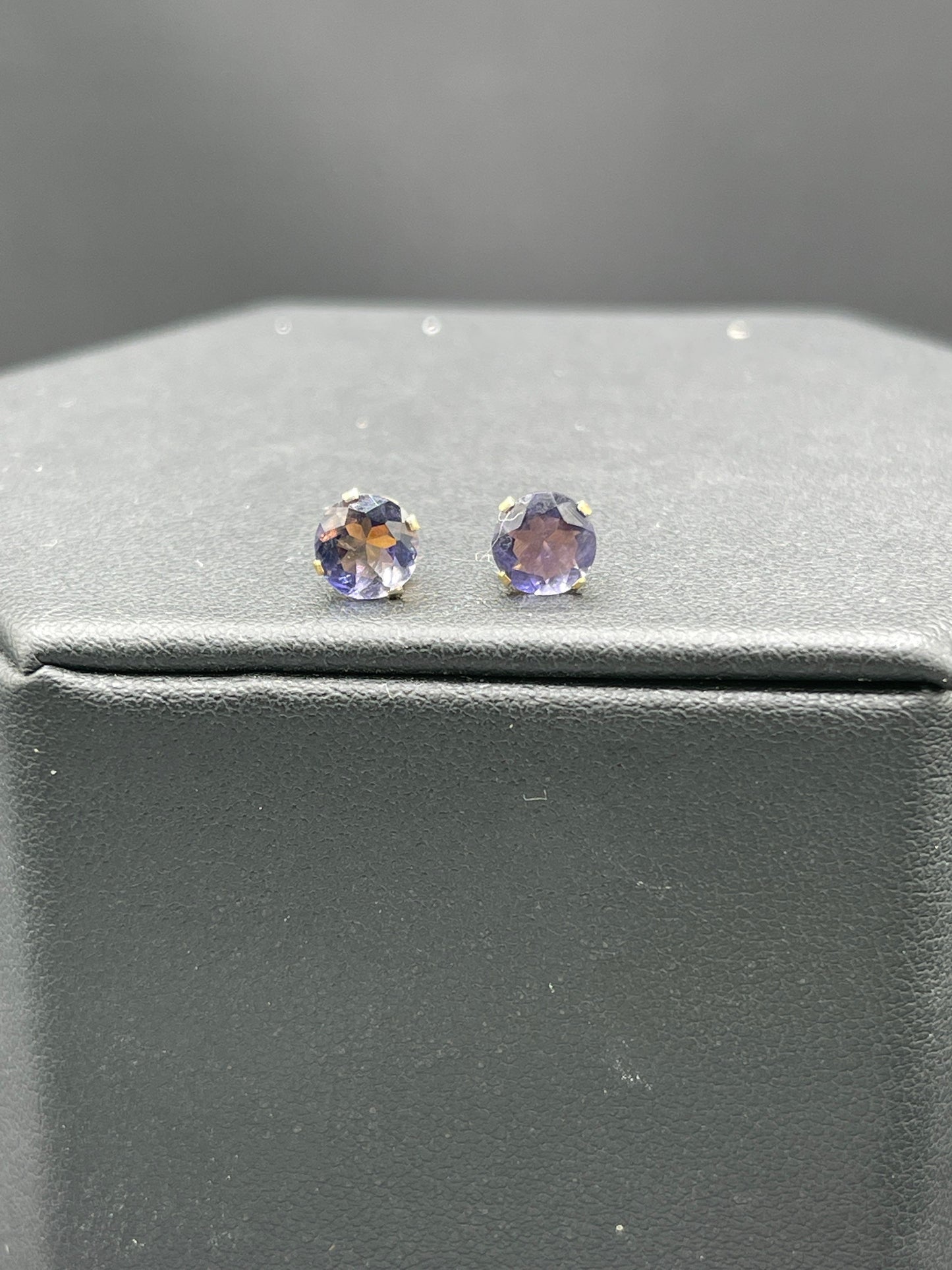 Natural Iolite 14K Yellow Gold Earrings