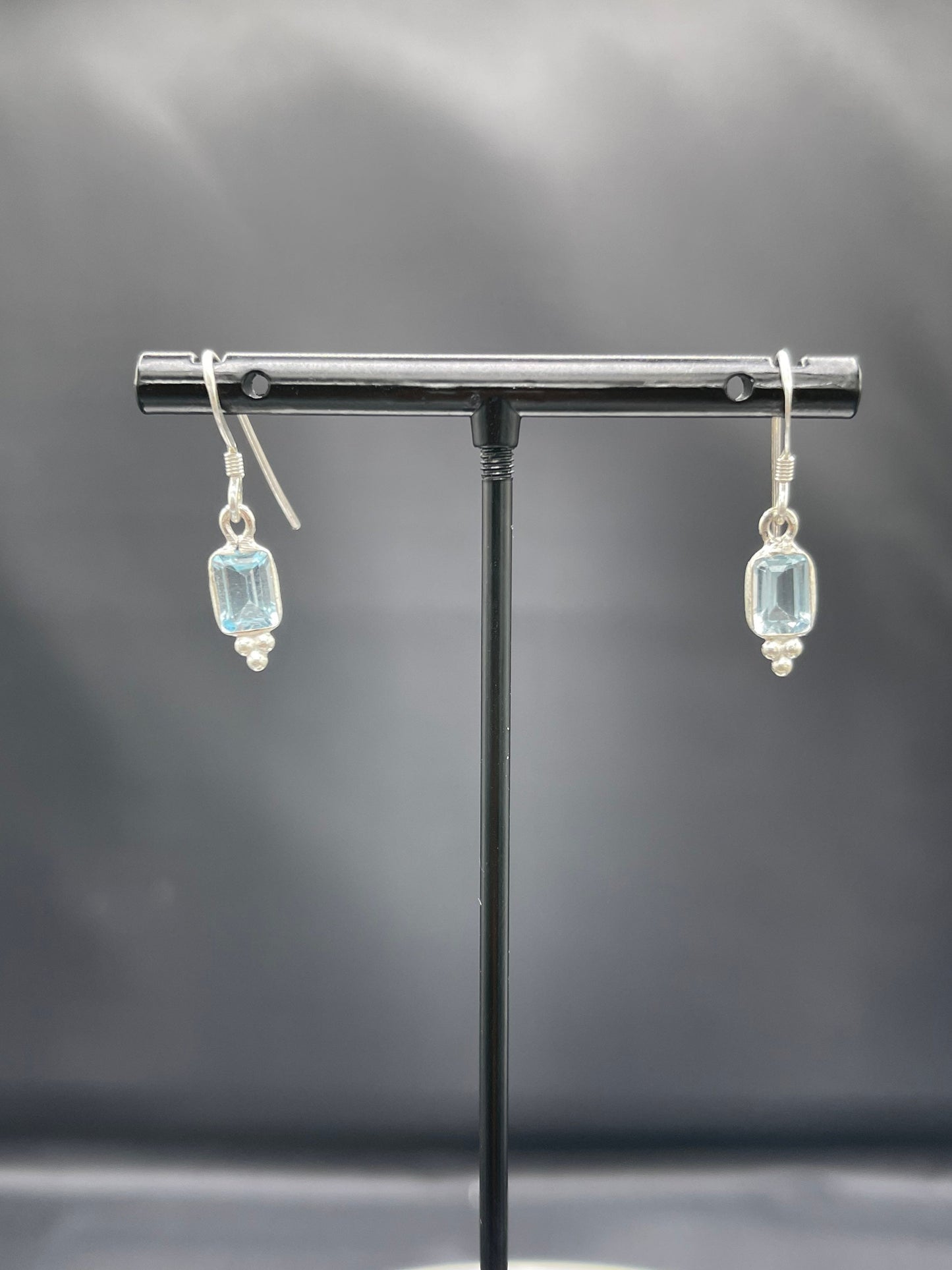 Handmade Blue Topaz Sterling Silver Dangle Earrings