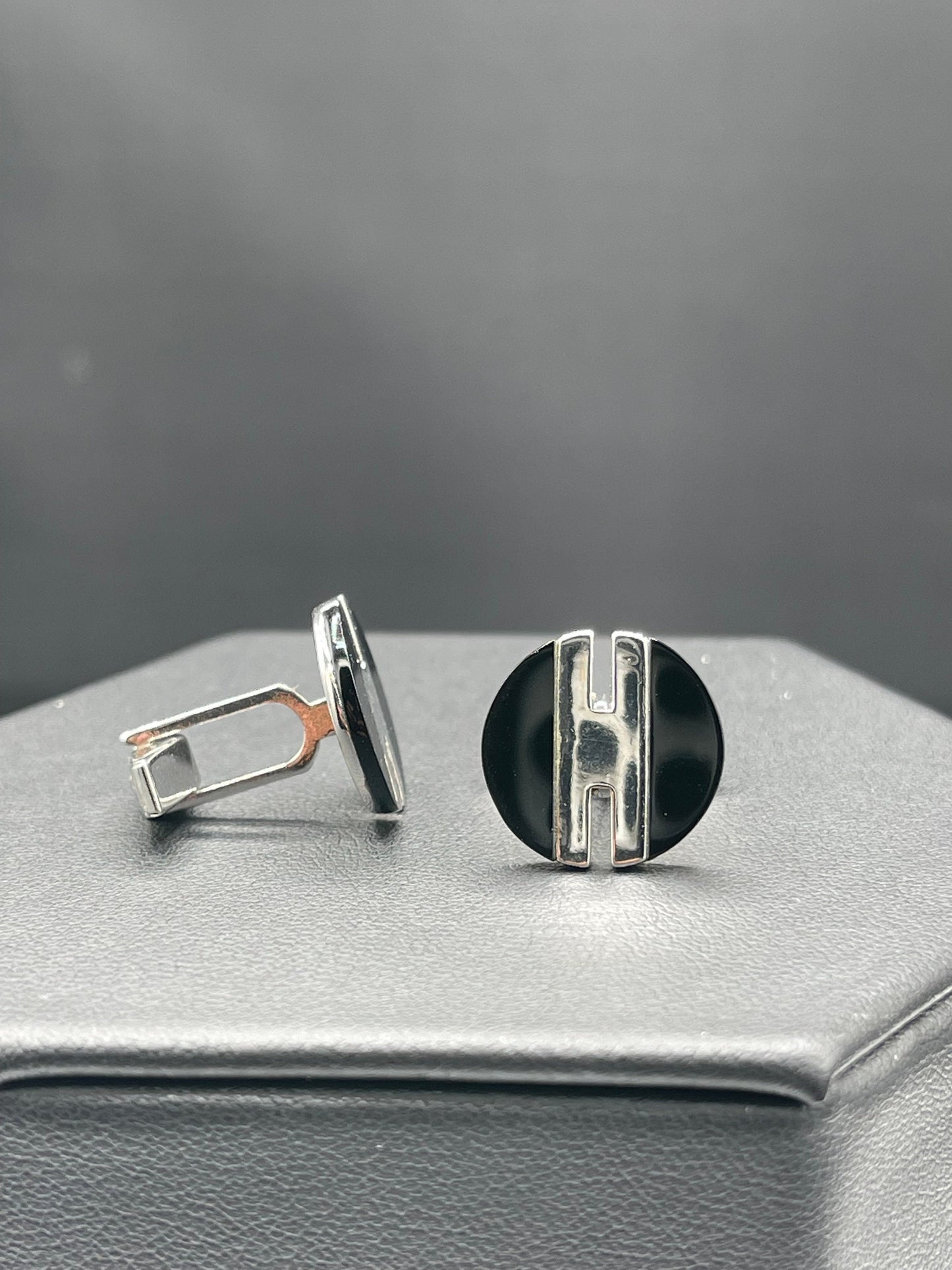 Black Onyx & Sterling Silver Cufflinks