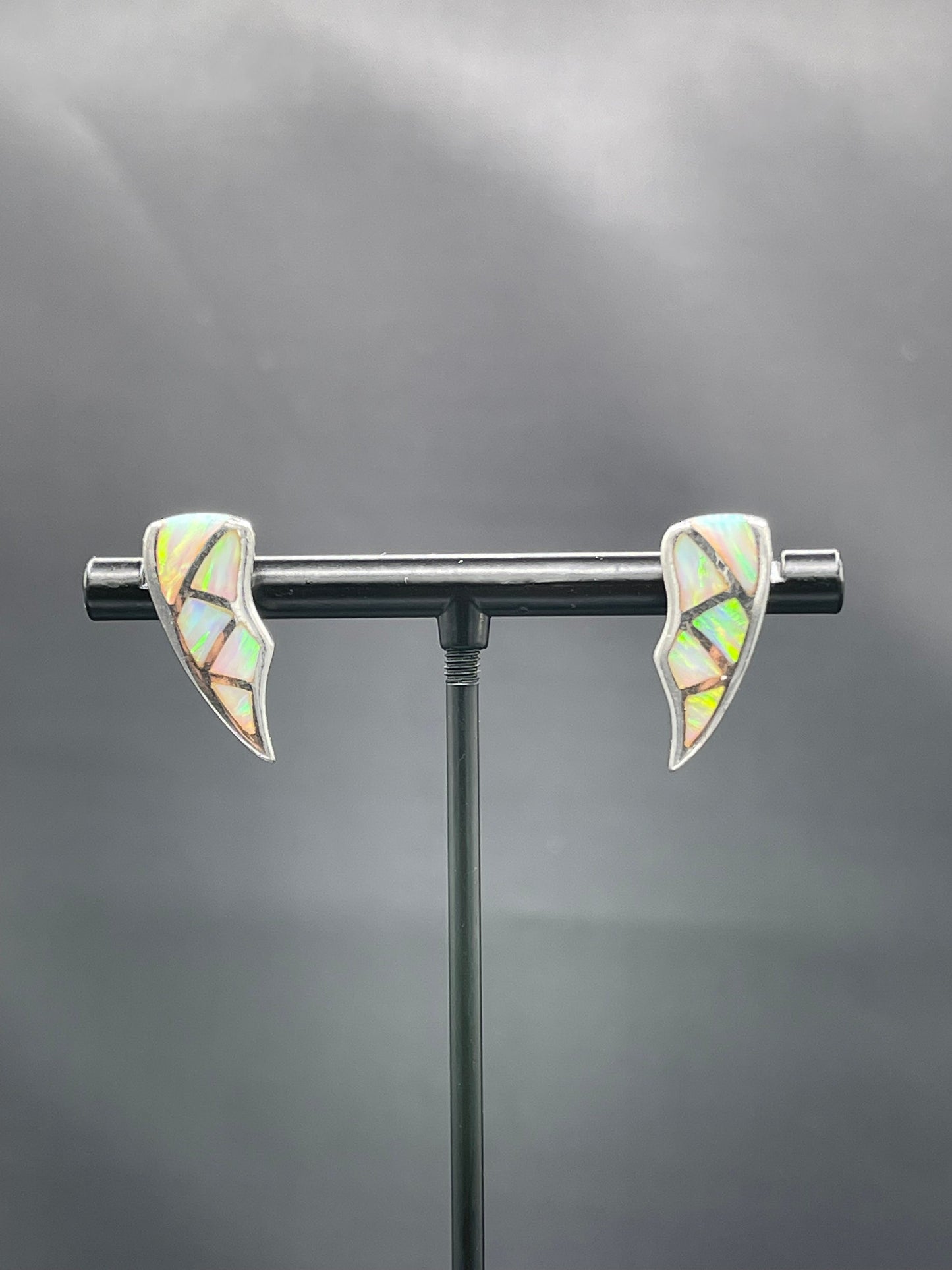Inlaid Australian Opal Sterling Silver Earrings