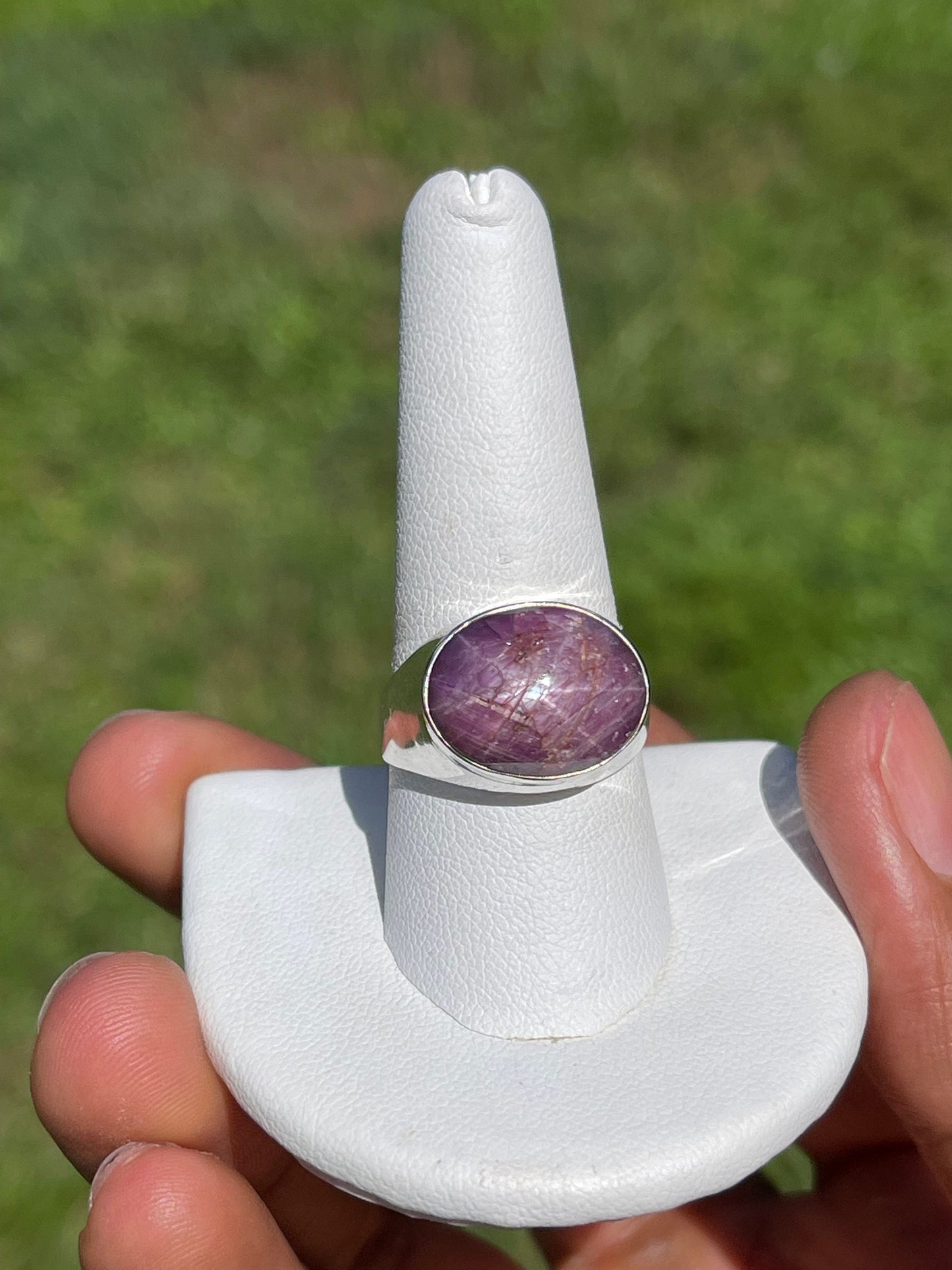 Natural Star Ruby Sterling Silver Ring (Size 9.5)