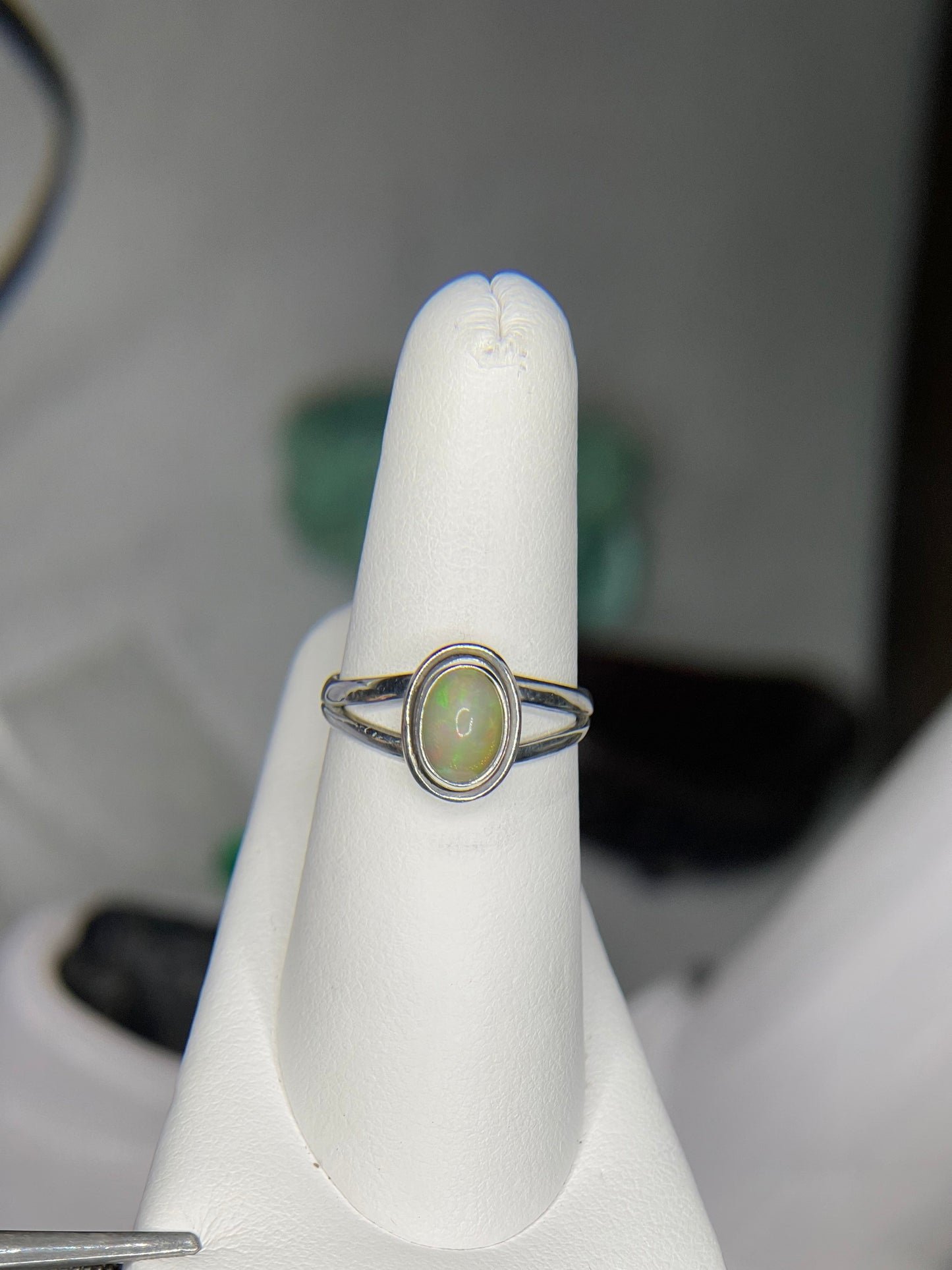 Natural Ethiopian Opal Sterling Silver Ring (Size 7.5)