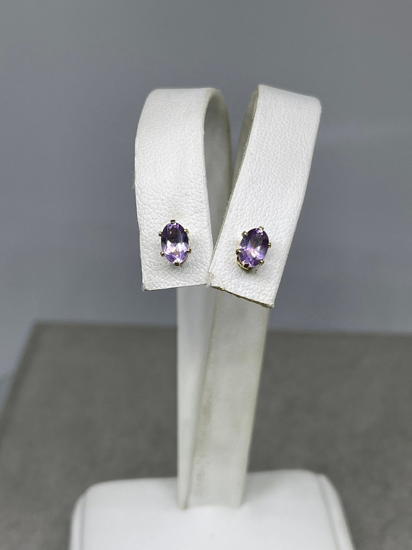 Natural Amethyst Sterling Silver Vermeil Stud Earrings