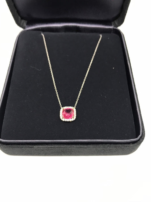 GIA Certified Tiffany & Co. Pink Sapphire And Diamond Platinum Necklace