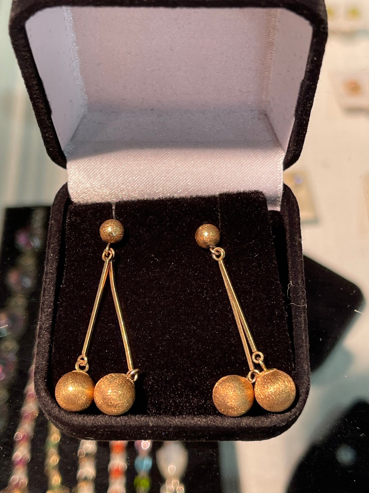 14K Solid Gold Dangle Earrings