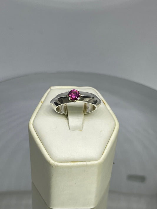 Natural Rhodolite Garnet Sterling Silver Ring (Size 7.75)