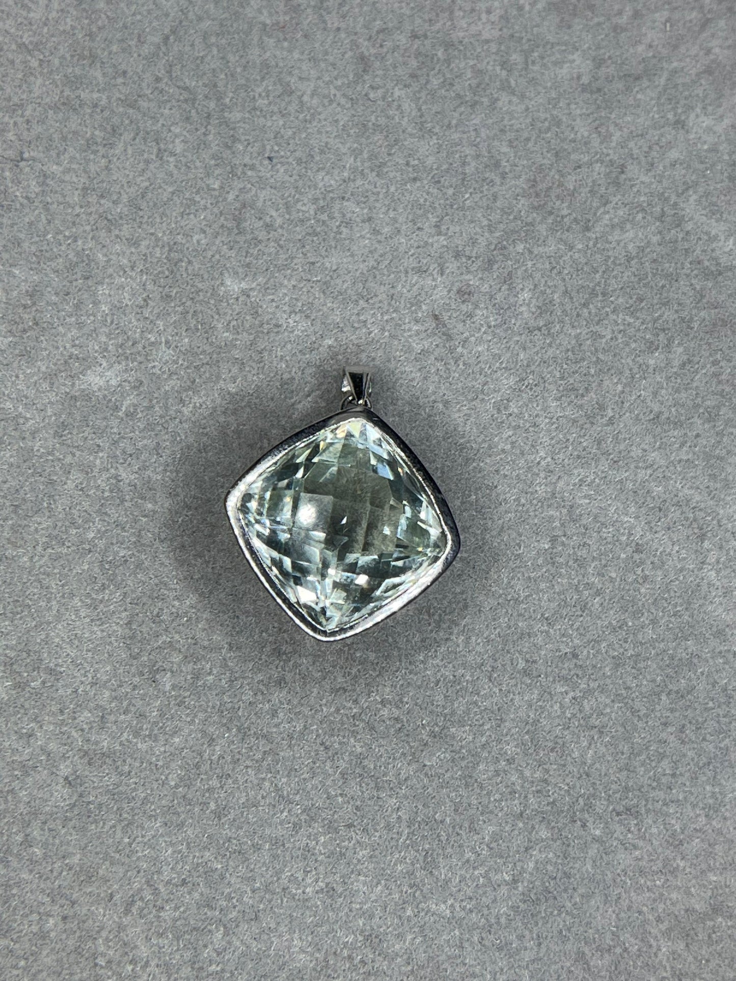 20 Carat Green Amethyst Sterling Silver Pendant