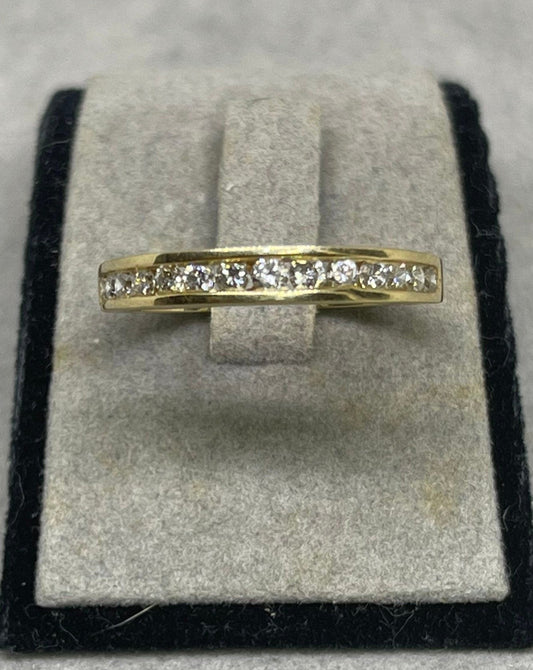 0.56 Carat Natural Diamond 14k Yellow Gold Wedding Band (Size 7.25)