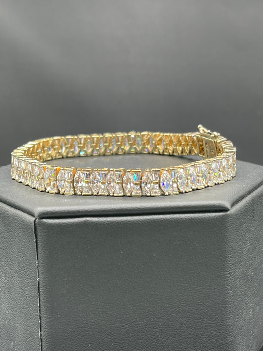 Cubic Zirconia Vermeil Sterling Silver Tennis Bracelet