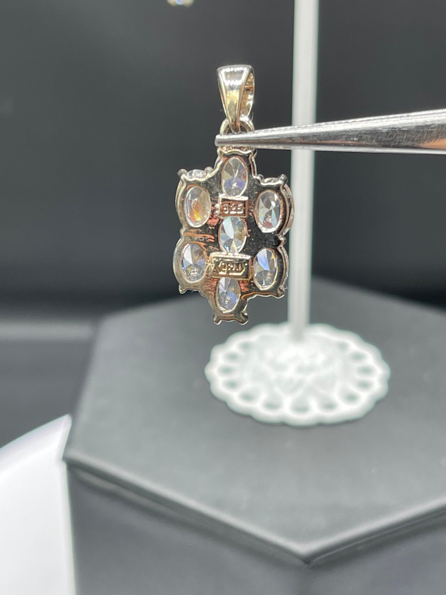 Cubic Zirconia Sterling Silver Pendant & Earring Set