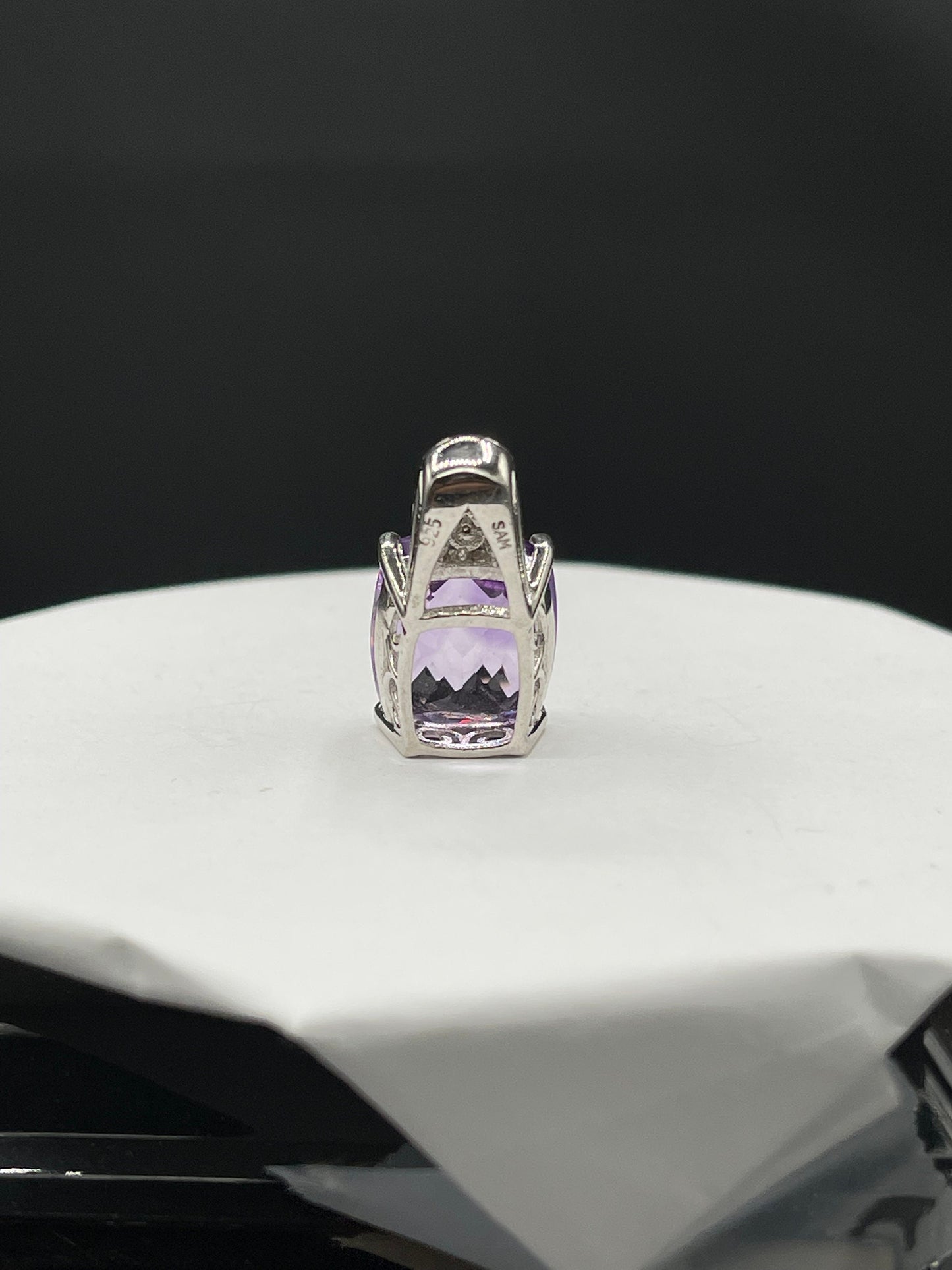 9.50 Carat Amethyst & White Topaz Sterling Silver Pendant