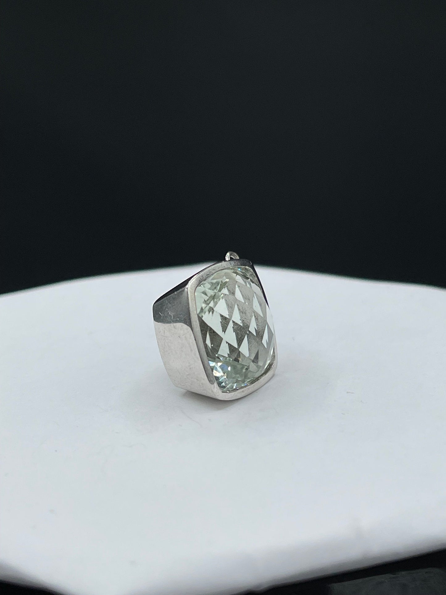 20 Carat Green Amethyst Sterling Silver Pendant