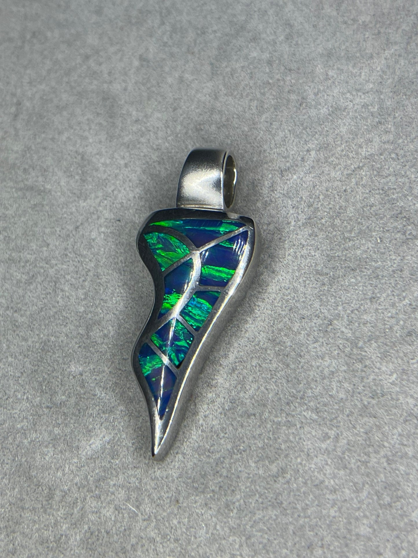 Inlaid Australian Opal Sterling Silver Pendant