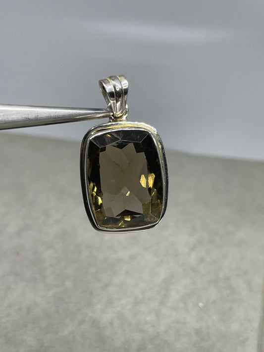 32 Carat Smokey Quartz Sterling Silver Pendant