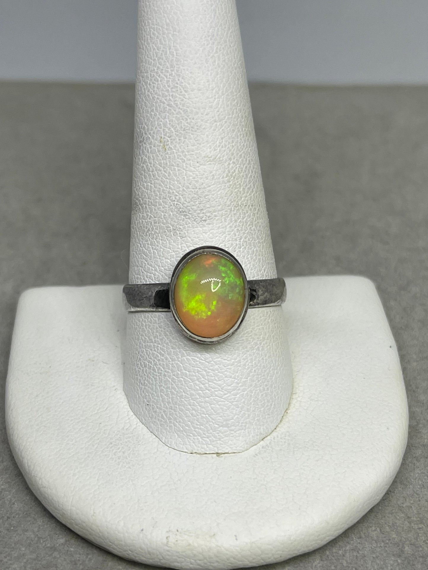 Natural Ethiopian Opal Sterling Silver Ring (Size 10.25)