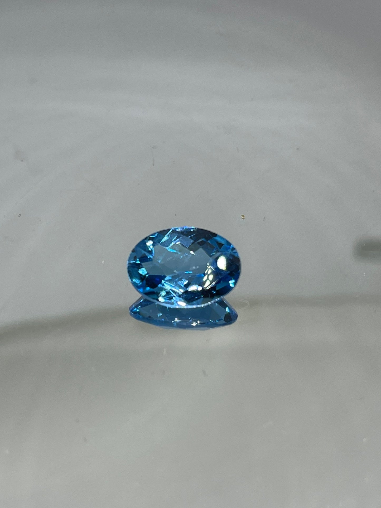 Neon Swiss Blue Topaz 14x10 Oval Checkerboard Cut Gemstone