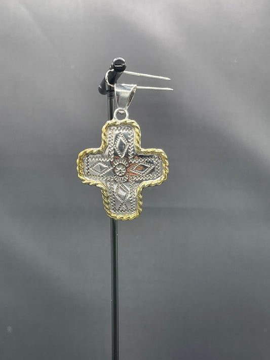 Handmade Sterling Silver Vermeil Cross Pendant