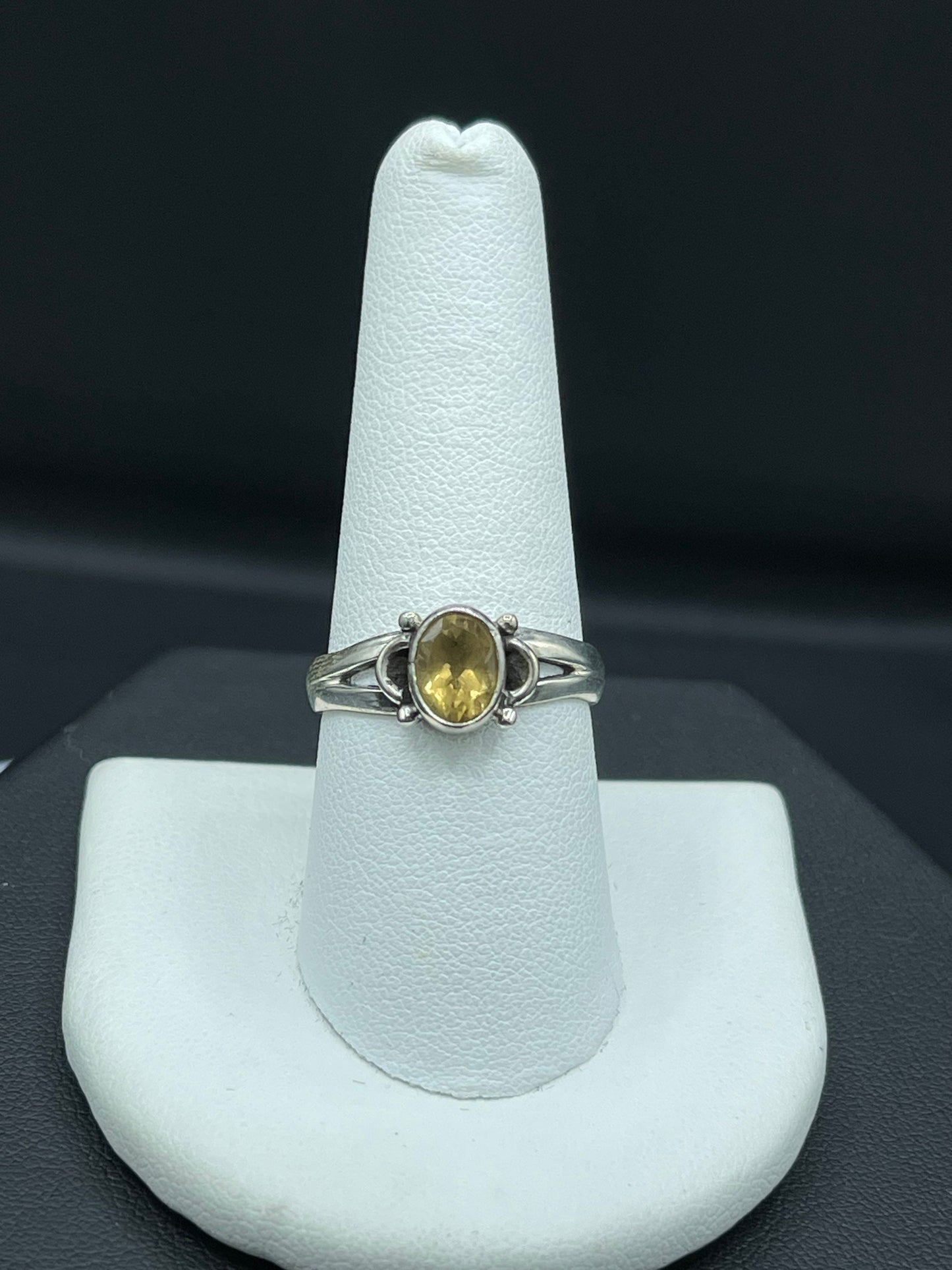 Natural Citrine Sterling Silver Ring (Size 8.75)