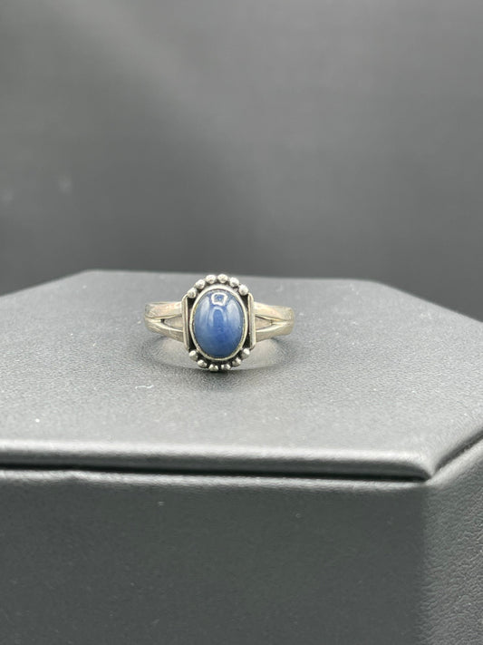 Natural Lapis Lazuli Sterling Silver Ring (Size 8.5)