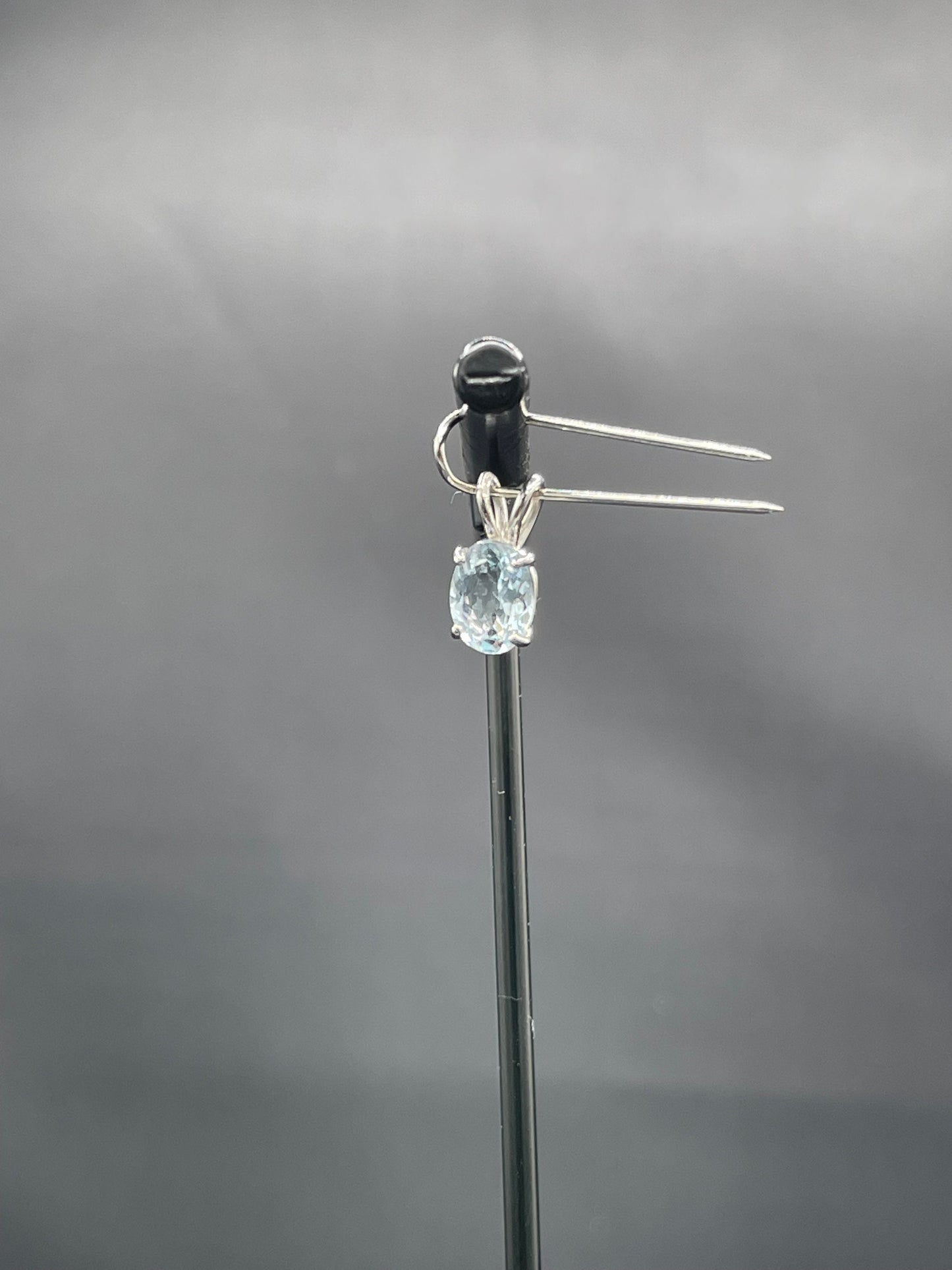 Natural Aquamarine 14K White Gold Pendant (1 Carat +)