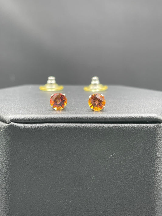 Sunset Mystic Topaz 6MM Sterling Silver Stud Earrings