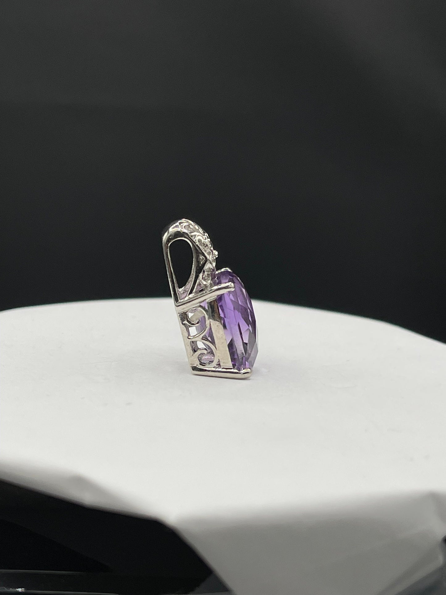 9.50 Carat Amethyst & White Topaz Sterling Silver Pendant