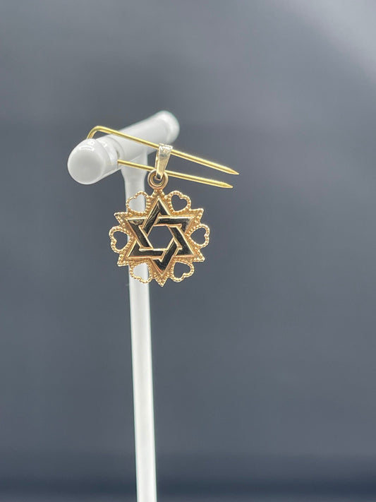 Star Of David 14k Yellow Gold Pendant