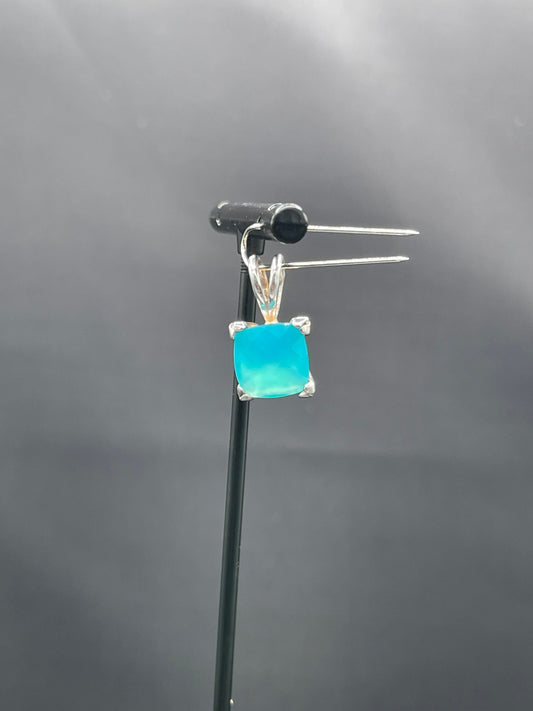 Paraiba Chalcedony Sterling Silver Pendant