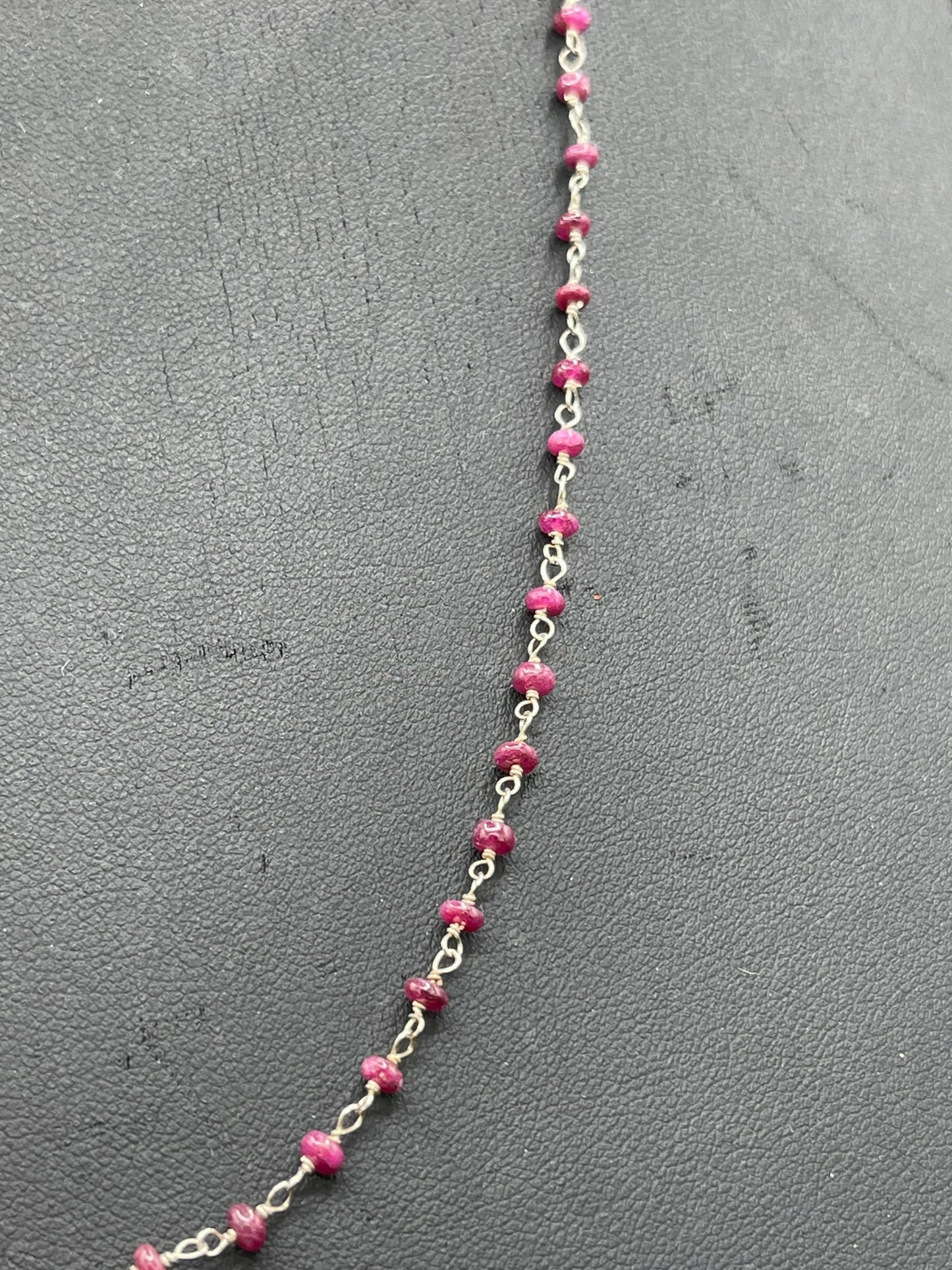 Natural Ruby Wire-Wrapped Sterling Silver Necklace