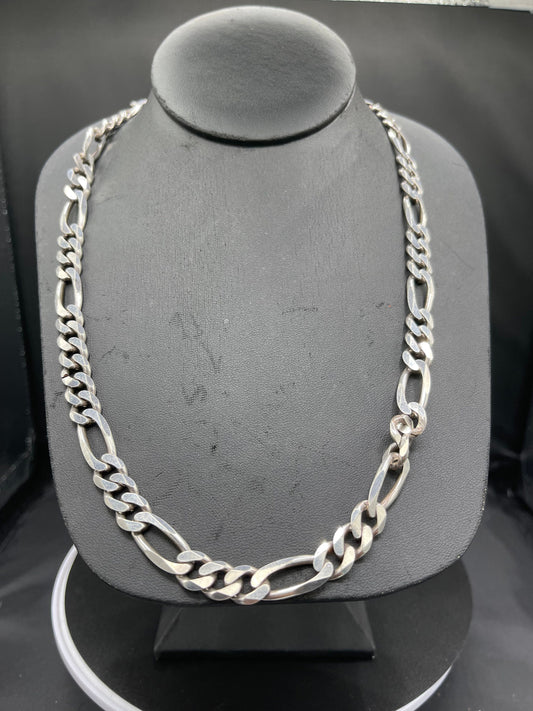 Italian Figaro Sterling Silver Chain (24 Inches)