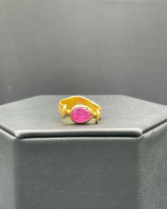 2.56 Carat Natural Unheated Burmese Ruby 18K Yellow Gold Ring (Size 7)