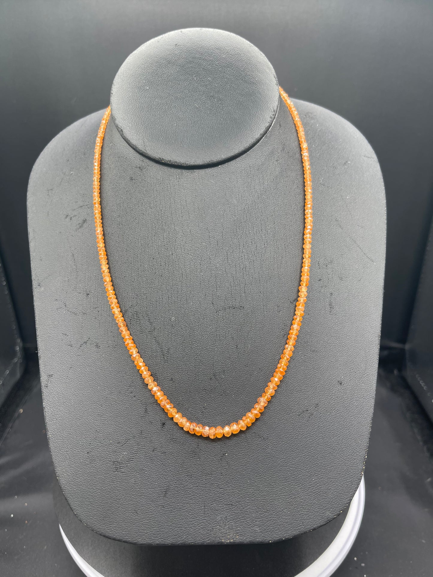 Faceted Spessartite 18K Gold S Clasp Necklace